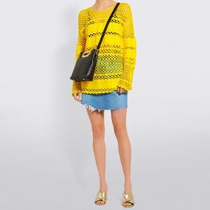 MAJE CROCHET YELLOW TOP
